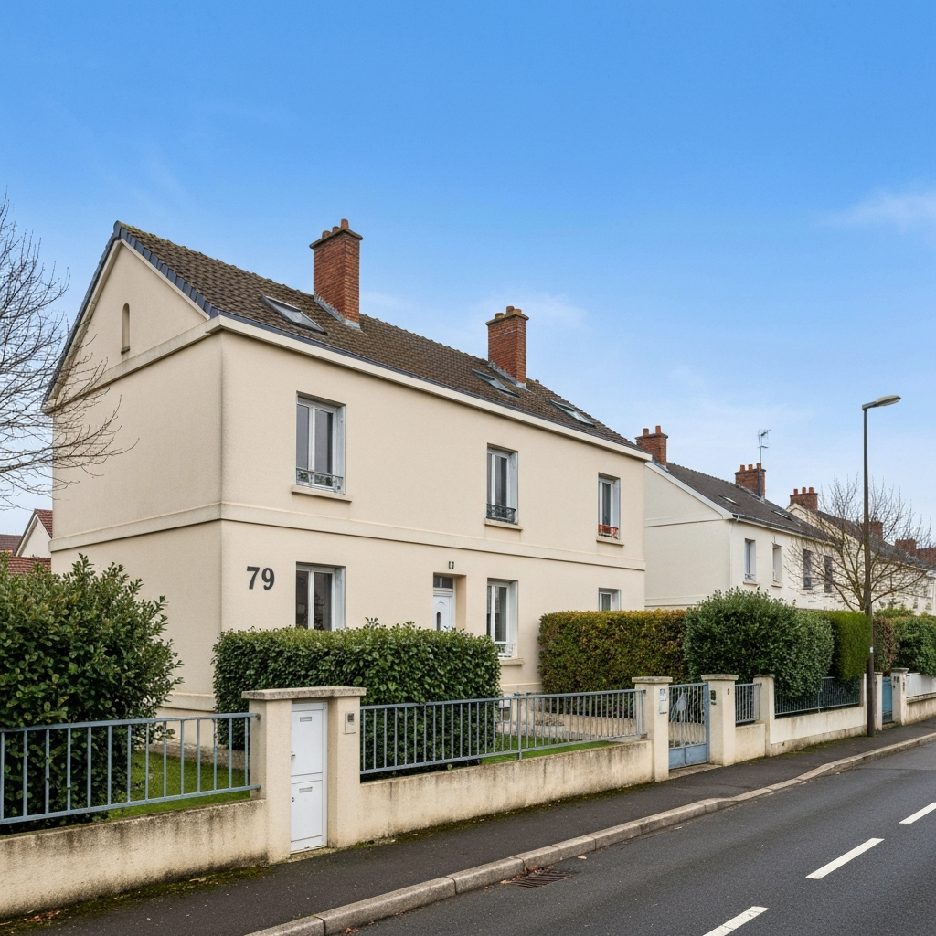 Vue aérienne de Livry-sur-Seine avec des maisons et des terrains pour estimation immobilière