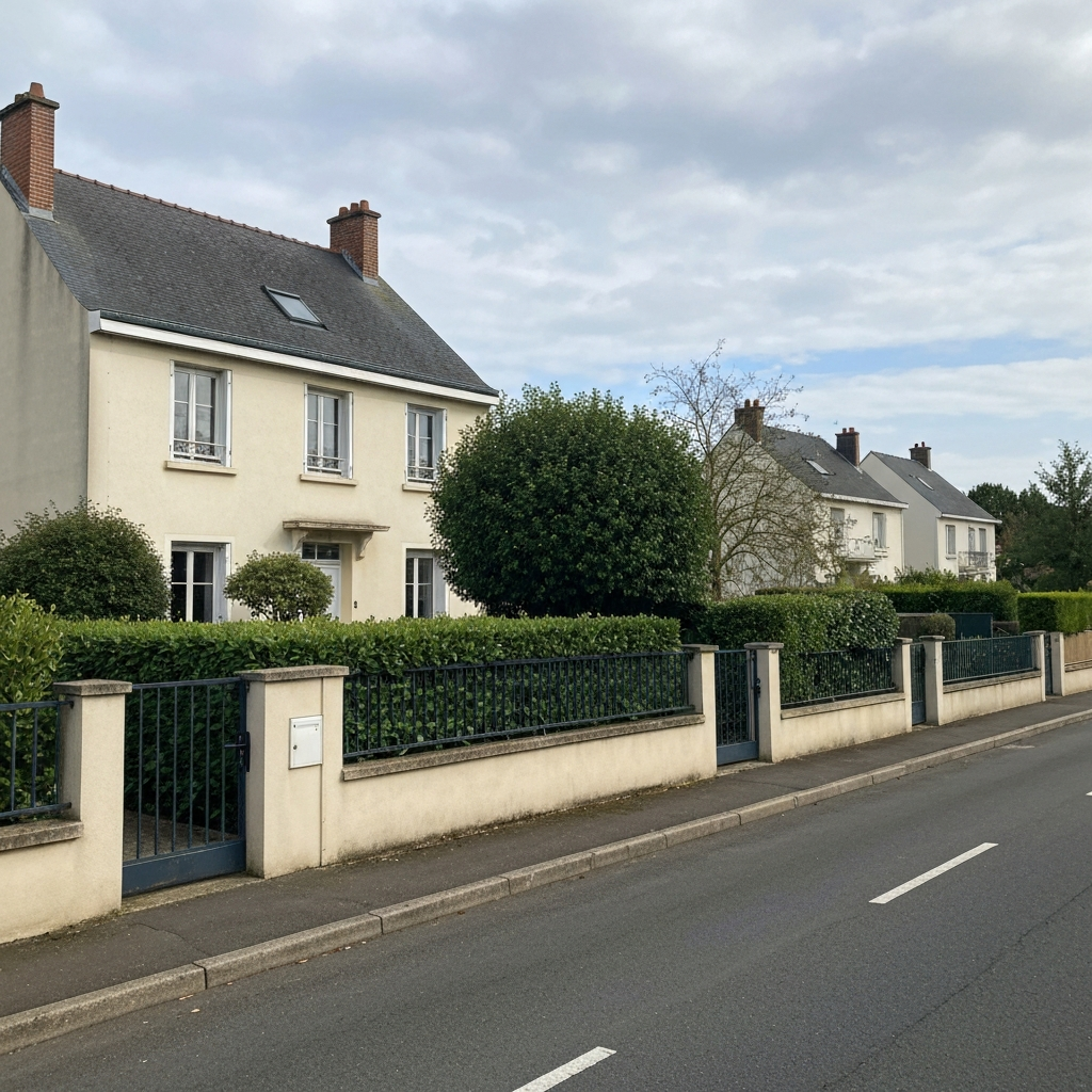 Calculatrice et maison miniature sur un ordinateur portable représentant l'estimation en ligne d'un bien immobilier à La Rochette