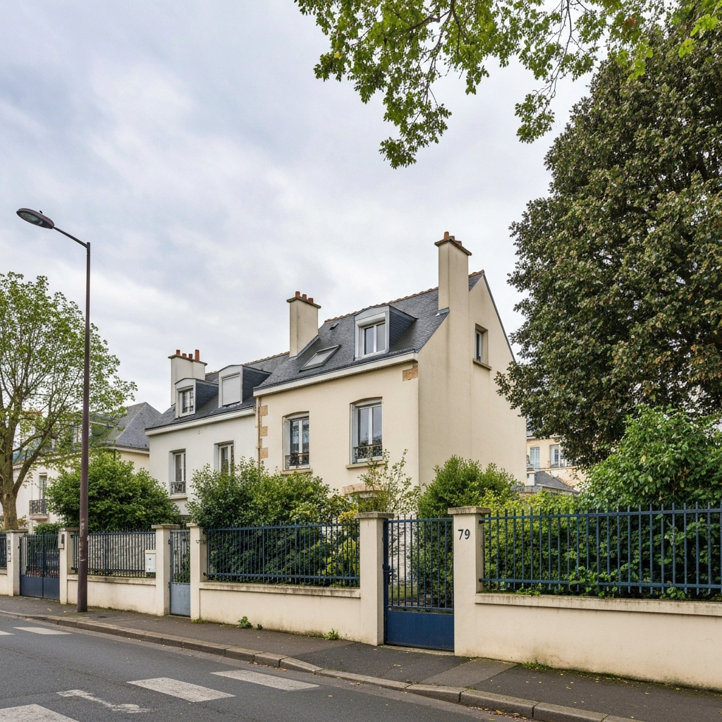 Vue de la Rue du Faubourg Saint-Honoré avec bâtiments et sécurité diplomatique