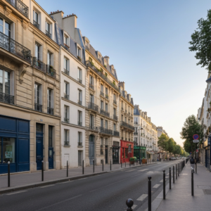 Vue aérienne des hôtels particuliers le long de l'Avenue Gabriel