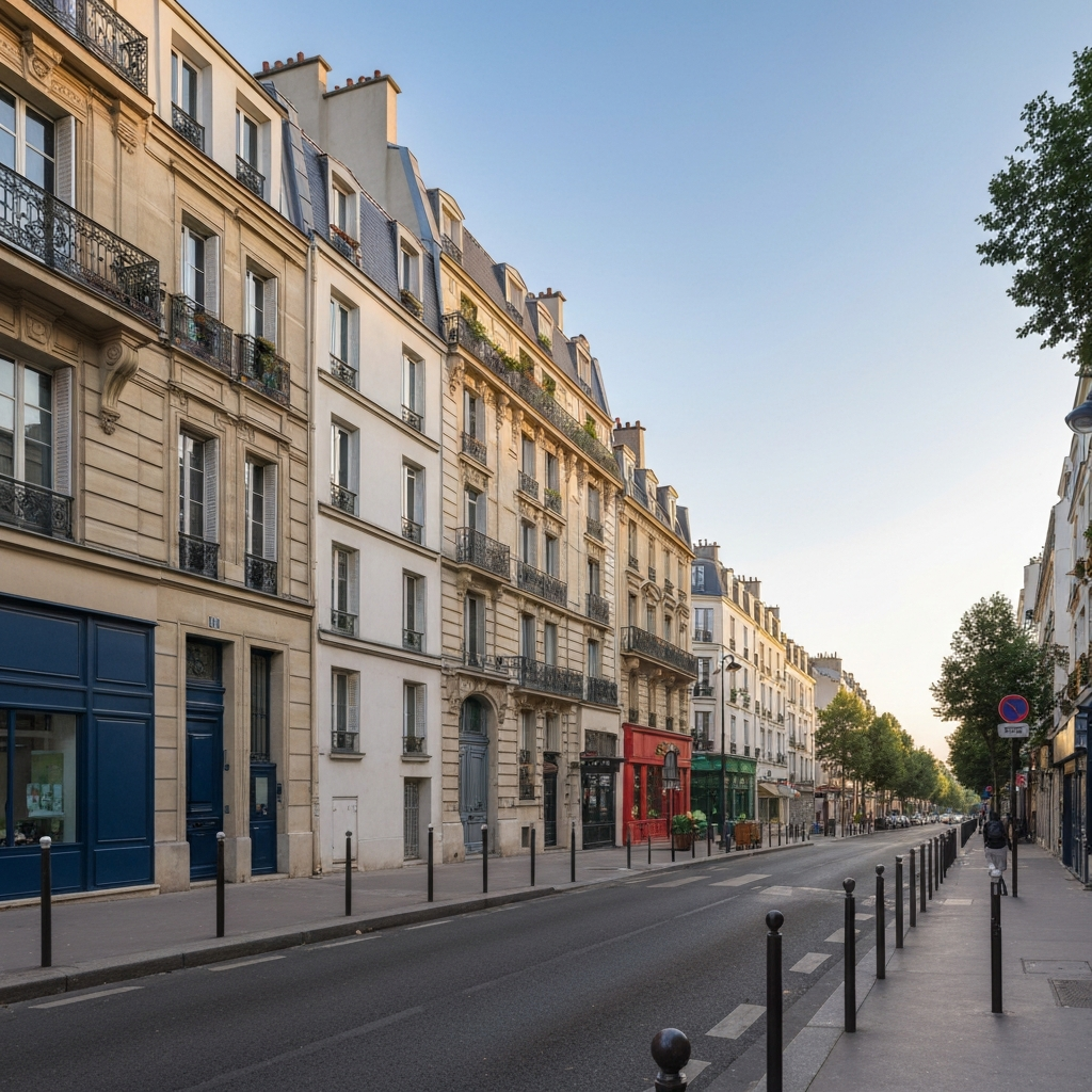 Vue aérienne des hôtels particuliers le long de l'Avenue Gabriel
